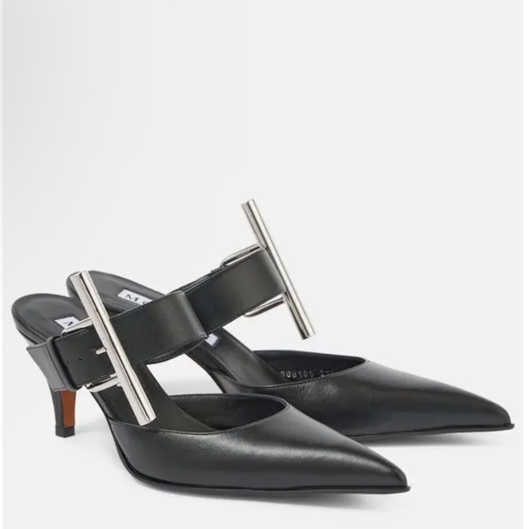 New Alexander McQueen Birdee T-Bar Leather Mules Heels - Picture 2 of 14